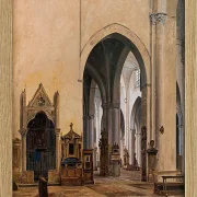 Constantin Hansen – Das Innere von S. Maria Minerva in Rom 1839 | Giclée Kunstdruck gerahmt