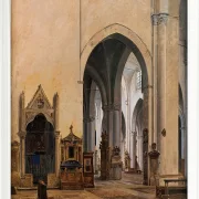 Constantin Hansen – Das Innere von S. Maria Minerva in Rom 1839 | Giclée Kunstdruck gerahmt