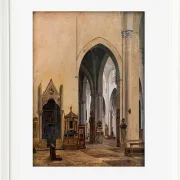 Constantin Hansen – Das Innere von S. Maria Minerva in Rom 1839 | Giclée Kunstdruck gerahmt
