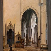 Constantin Hansen – Das Innere von S. Maria Minerva in Rom 1839 | Giclée Kunstdruck gerahmt
