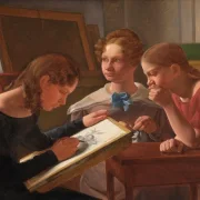 Constantin Hansen | Kunstnerens Søstre; Alvilde, Ida og Henriette - 1827 | Indrammet kunsttryk | Danmarks Guldalder | formida