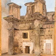 Constantin Hansen – Der Tempel der Minerva auf dem Forum von Nerva in Rom 1840 | Giclée Kunstdruck gerahmt