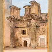 Constantin Hansen – Der Tempel der Minerva auf dem Forum von Nerva in Rom 1840 | Giclée Kunstdruck gerahmt