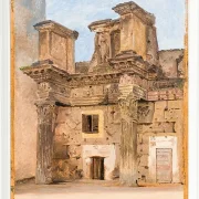 Constantin Hansen – Der Tempel der Minerva auf dem Forum von Nerva in Rom 1840 | Giclée Kunstdruck gerahmt