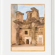 Constantin Hansen – Der Tempel der Minerva auf dem Forum von Nerva in Rom 1840 | Giclée Kunstdruck gerahmt
