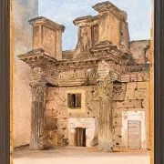 Constantin Hansen – Der Tempel der Minerva auf dem Forum von Nerva in Rom 1840 | Giclée Kunstdruck gerahmt