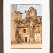 Constantin Hansen – Der Tempel der Minerva auf dem Forum von Nerva in Rom 1840 | Giclée Kunstdruck gerahmt