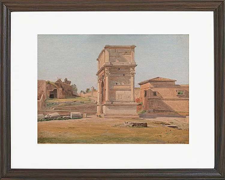 Constantin Hansen – Der Titusbogen in Rom 1839 | Giclée Kunstdruck gerahmt