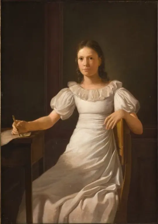 Constantin Hansen | Kunstnerens søster Alvilde - 1825 | Indrammet kunsttryk | Danmarks Guldalder | formida