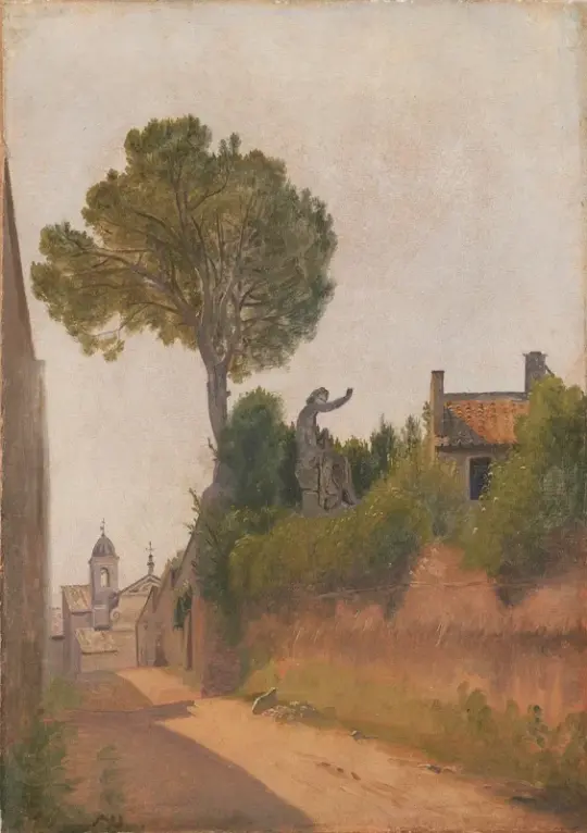 Constantin Hansen | En gade i Rom. Vicolo Sterrato - 1837 | Indrammet kunsttryk | Danmarks Guldalder | formida