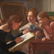 Constantin Hansen – Die Schwestern des Künstlers; Alvilde, Ida und Henriette 1827 | Giclée Kunstdruck gerahmt
