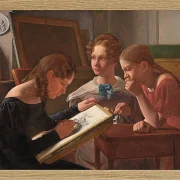 Constantin Hansen – Die Schwestern des Künstlers; Alvilde, Ida und Henriette 1827 | Giclée Kunstdruck gerahmt