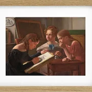 Constantin Hansen – Die Schwestern des Künstlers; Alvilde, Ida und Henriette 1827 | Giclée Kunstdruck gerahmt