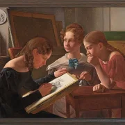 Constantin Hansen – Die Schwestern des Künstlers; Alvilde, Ida und Henriette 1827 | Giclée Kunstdruck gerahmt
