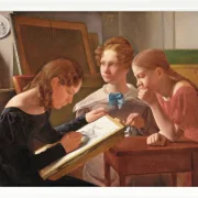 Constantin Hansen – Die Schwestern des Künstlers; Alvilde, Ida und Henriette 1827 | Giclée Kunstdruck gerahmt