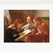 Constantin Hansen – Die Schwestern des Künstlers; Alvilde, Ida und Henriette 1827 | Giclée Kunstdruck gerahmt