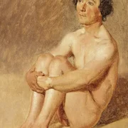 Constantin Hansen | Ein sitzender Lazzaron – 1838 | Gerahmter Kunstdruck | Goldenes Zeitalter Dänemark | formida