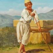 Constantin Hansen – Ein Hirtenjunge aus Pæstum 1841 | Giclée Kunstdruck gerahmt