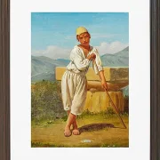 Constantin Hansen – Ein Hirtenjunge aus Pæstum 1841 | Giclée Kunstdruck gerahmt