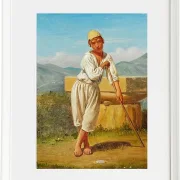 Constantin Hansen – Ein Hirtenjunge aus Pæstum 1841 | Giclée Kunstdruck gerahmt