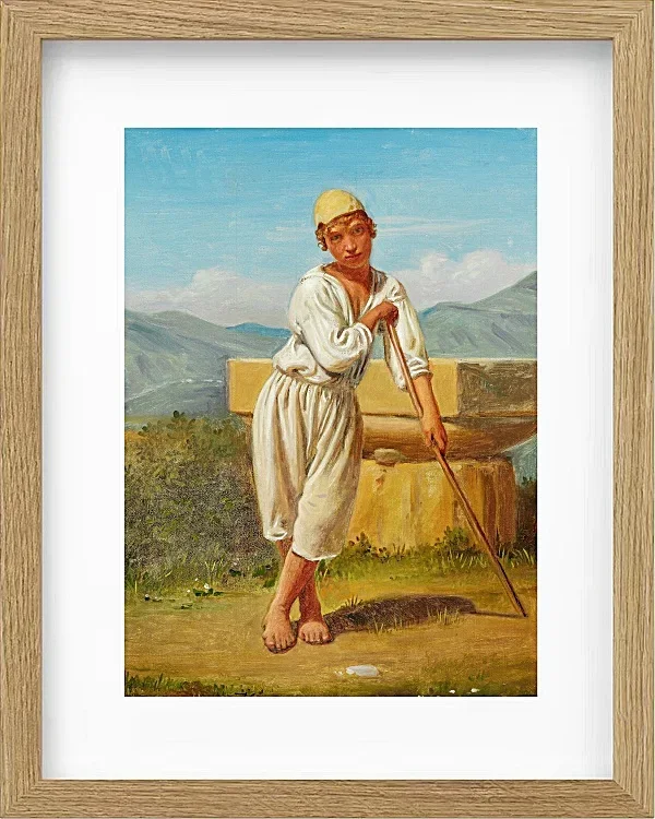 Constantin Hansen – Ein Hirtenjunge aus Pæstum 1841 | Giclée Kunstdruck gerahmt