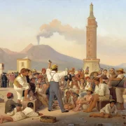 Constantin Hansen – Ein Rezitator von „Furious Orlando“ im Molo, Neapel 1839 | Giclée Kunstdruck gerahmt