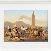 Constantin Hansen – Ein Rezitator von „Furious Orlando“ im Molo, Neapel 1839 | Giclée Kunstdruck gerahmt