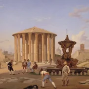 Constantin Hansen | Platz des Mundes der Wahrheit – 1837 | Gerahmter Kunstdruck | Goldenes Zeitalter Dänemark | formida