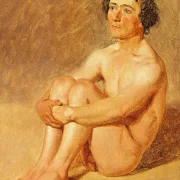 Constantin Hansen – Ein sitzender Lazzaron 1838 | Giclée Kunstdruck gerahmt