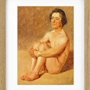 Constantin Hansen – Ein sitzender Lazzaron 1838 | Giclée Kunstdruck gerahmt
