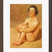 Constantin Hansen – Ein sitzender Lazzaron 1838 | Giclée Kunstdruck gerahmt