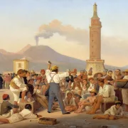 Constantin Hansen | En reciter af 'Furious Orlando' på Molo, Napoli - 1839 | Indrammet kunsttryk | Danmarks Guldalder | formida