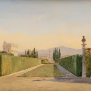 Constantin Hansen | In den Gärten der Villa Albani, Rom - 1841 | Gerahmter Kunstdruck | Goldenes Zeitalter Dänemark | formida