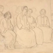 Constantin Hansen | I Hages under et foredrag af Høyen - 1850 | Indrammet kunsttryk | Danmarks Guldalder | formida