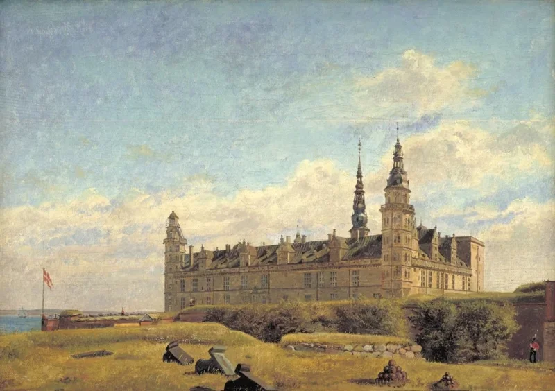 Constantin Hansen | Kronborg Slot - 1834 | Indrammet kunsttryk | Danmarks Guldalder | formida