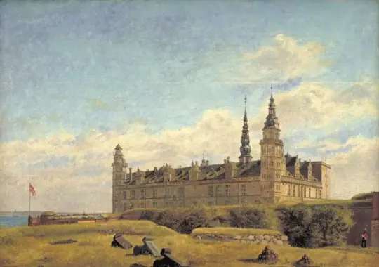 Constantin Hansen | Kronborg Slot - 1834 | Indrammet kunsttryk | Danmarks Guldalder | formida