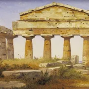 Constantin Hansen | Der Athena-Tempel in Paestum - 1838 | Gerahmter Kunstdruck | Goldenes Zeitalter Dänemark | formida