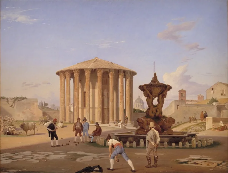 Constantin Hansen – Platz des Mundes der Wahrheit 1837 | Giclée Kunstdruck gerahmt