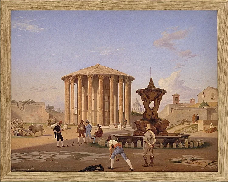 Constantin Hansen – Platz des Mundes der Wahrheit 1837 | Giclée Kunstdruck gerahmt