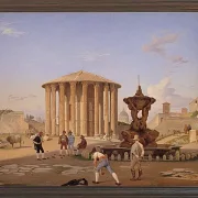 Constantin Hansen – Platz des Mundes der Wahrheit 1837 | Giclée Kunstdruck gerahmt
