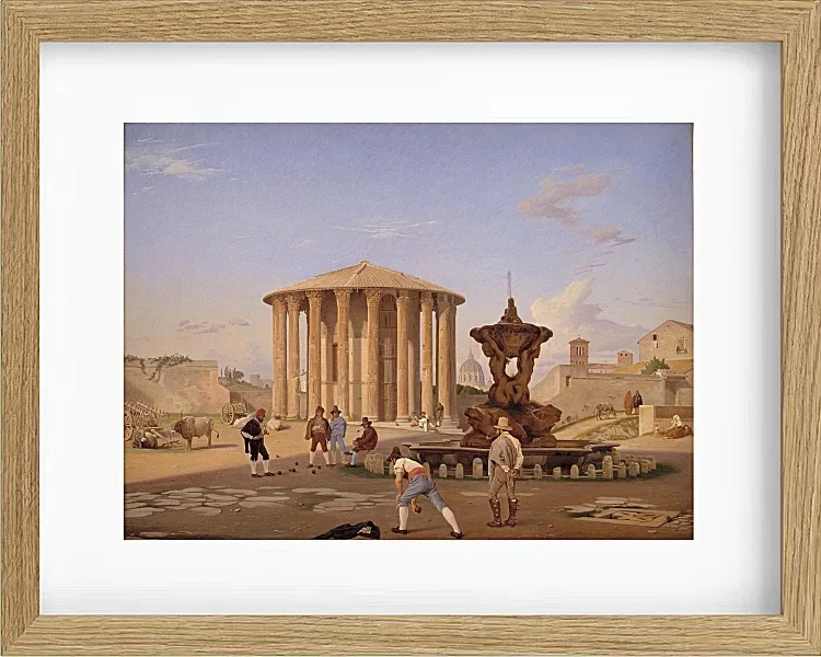 Constantin Hansen – Platz des Mundes der Wahrheit 1837 | Giclée Kunstdruck gerahmt