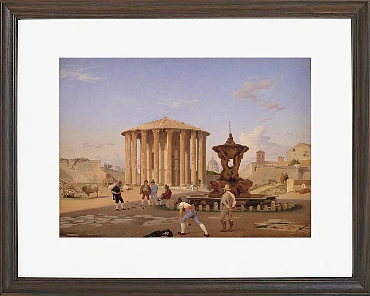 Constantin Hansen – Platz des Mundes der Wahrheit 1837 | Giclée Kunstdruck gerahmt