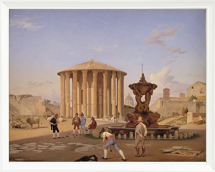 Constantin Hansen – Platz des Mundes der Wahrheit 1837 | Giclée Kunstdruck gerahmt