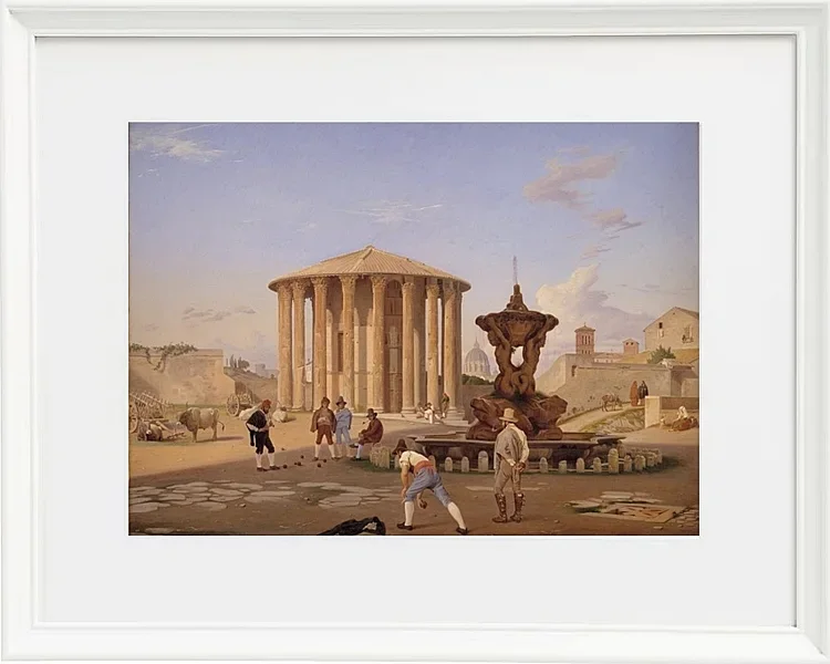 Constantin Hansen – Platz des Mundes der Wahrheit 1837 | Giclée Kunstdruck gerahmt