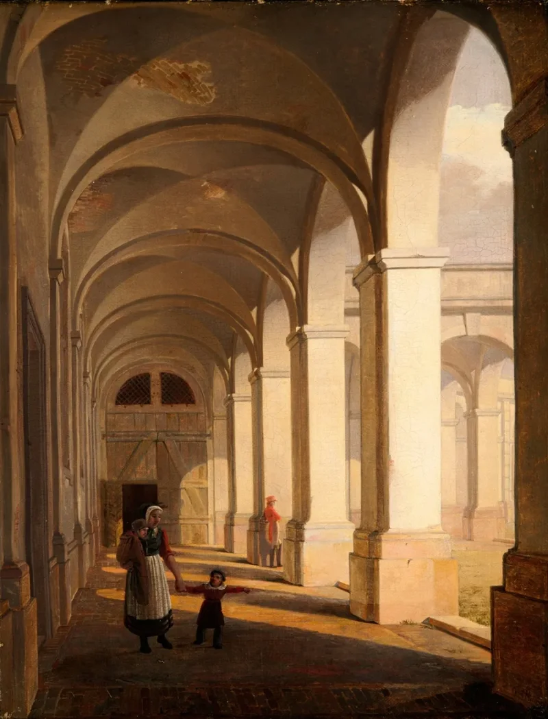 Constantin Hansen – Portikus von Schloss Christiansborg, Kopenhagen 1826 | Giclée Kunstdruck gerahmt