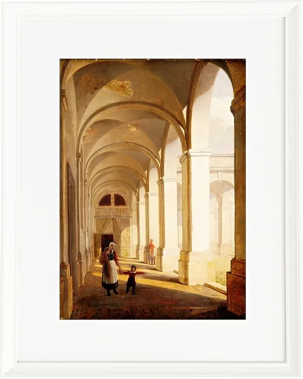 Constantin Hansen – Portikus von Schloss Christiansborg, Kopenhagen 1826 | Giclée Kunstdruck gerahmt