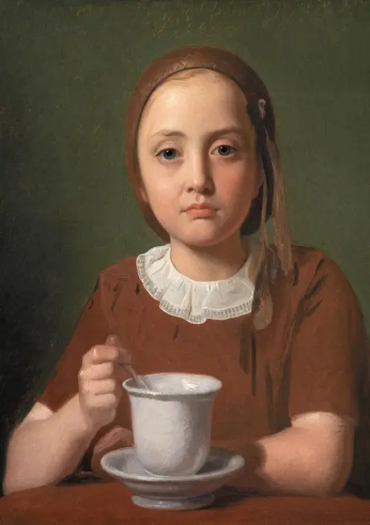 Constantin Hansen | Portræt af en lille pige, Elise Købke - 1850 | Indrammet kunsttryk | Danmarks Guldalder | formida