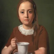 Constantin Hansen – Porträt eines kleinen Mädchens, Elise Købke 1850 | Giclée Kunstdruck gerahmt