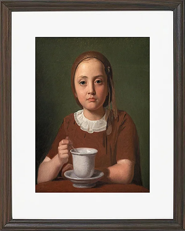 Constantin Hansen – Porträt eines kleinen Mädchens, Elise Købke 1850 | Giclée Kunstdruck gerahmt