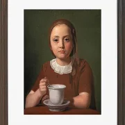 Constantin Hansen – Porträt eines kleinen Mädchens, Elise Købke 1850 | Giclée Kunstdruck gerahmt